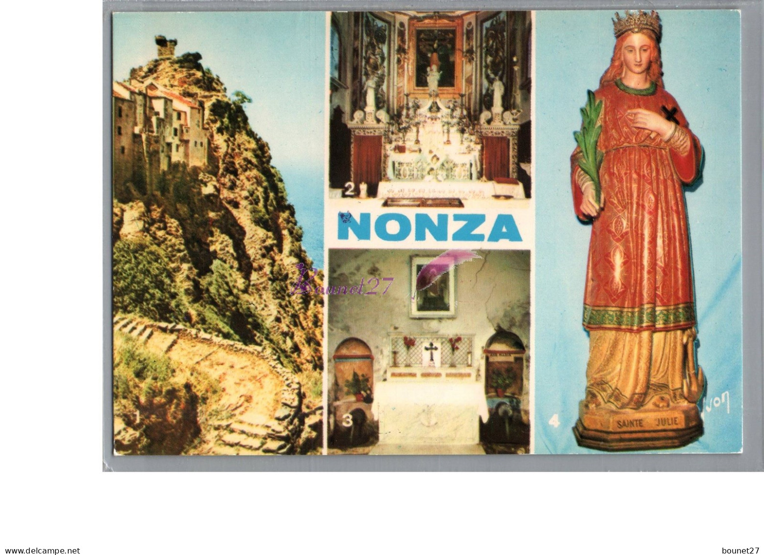 CORSE 20 2B - NONZA - La Tour Sur Son Rocher Interieur Eglise Sainte Julie Fontaine Miraculeuse Statue - Other & Unclassified