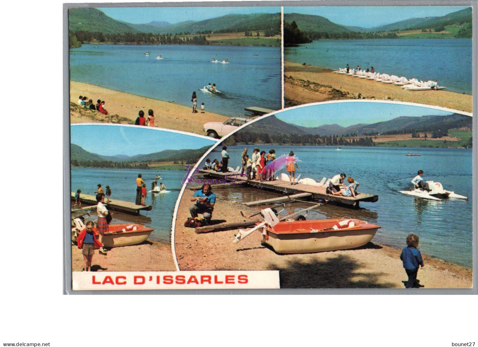 LE LAC D'ISSARD 07 - Le Cratere D'un Ancien Volcan Plage Transat Ponton Barque Animé Enfant - Autres & Non Classés