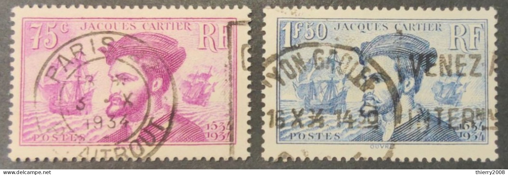 N° 296/297  Avec Oblitération Cachet à Date D'Epoque De 1934  TB - Used Stamps