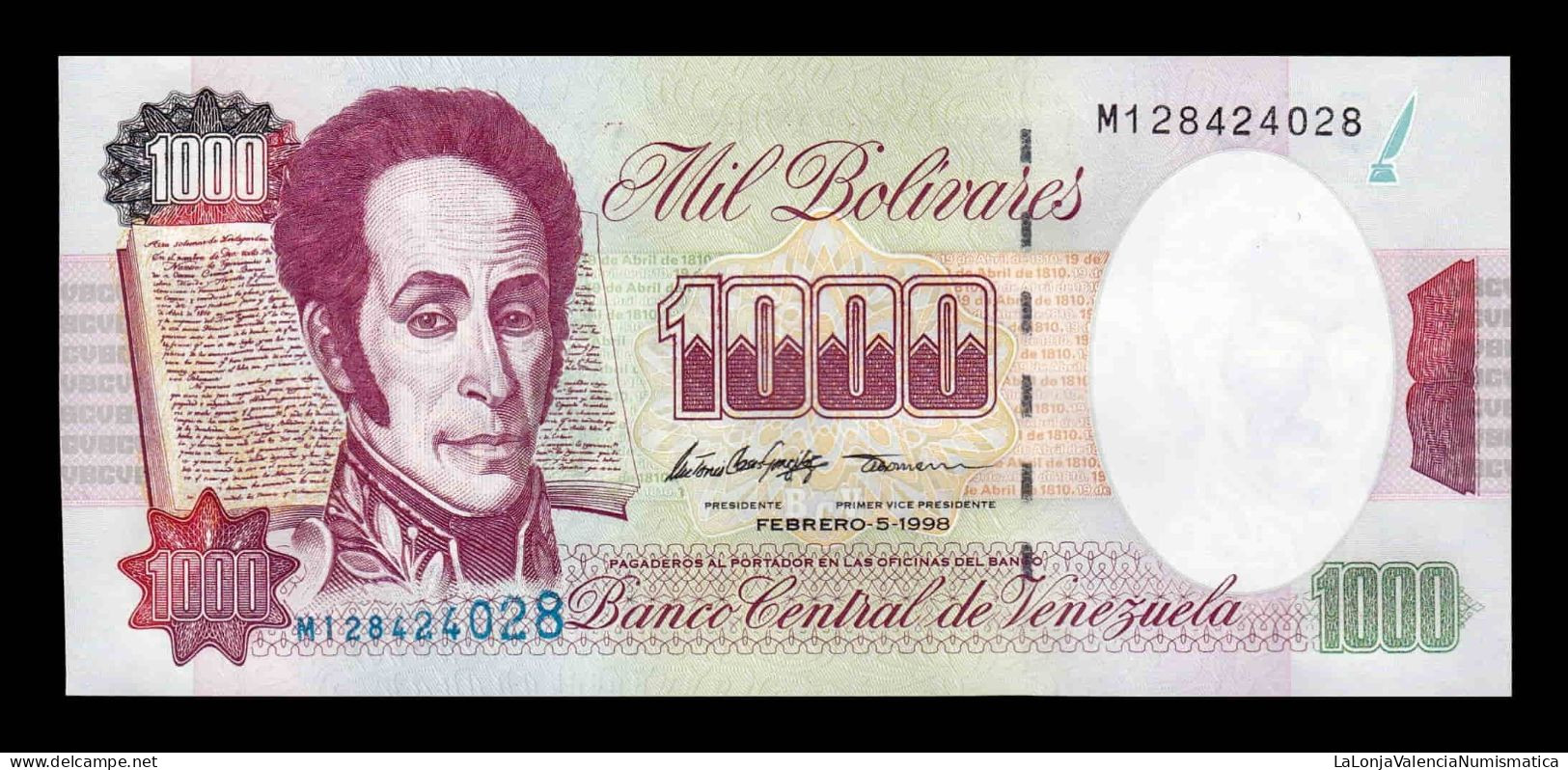 Venezuela 1000 Bolívares 1998 Pick 76c Sc Unc - Venezuela