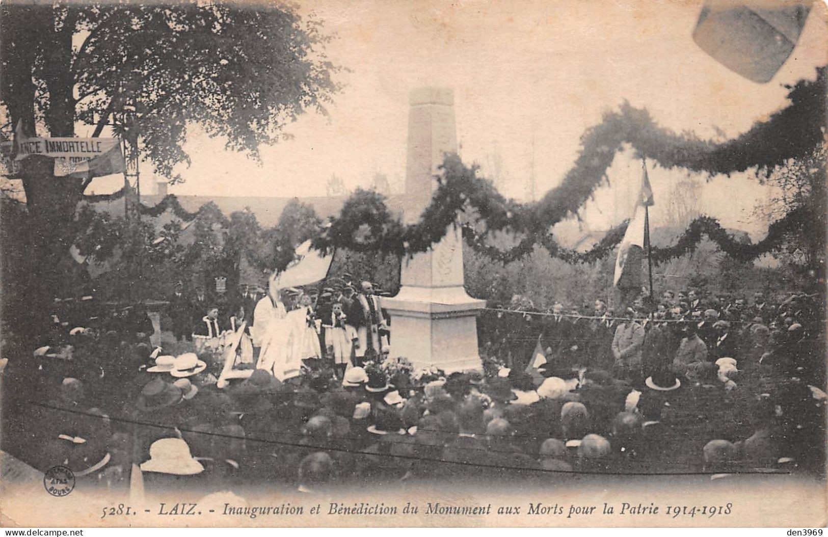 LAIZ (Ain) - Inauguration Et Bénédiction Du Monument Aux Morts Pour La Patrie - Guerre 1914-1918 - Ecrit (2 Scans) - Ohne Zuordnung