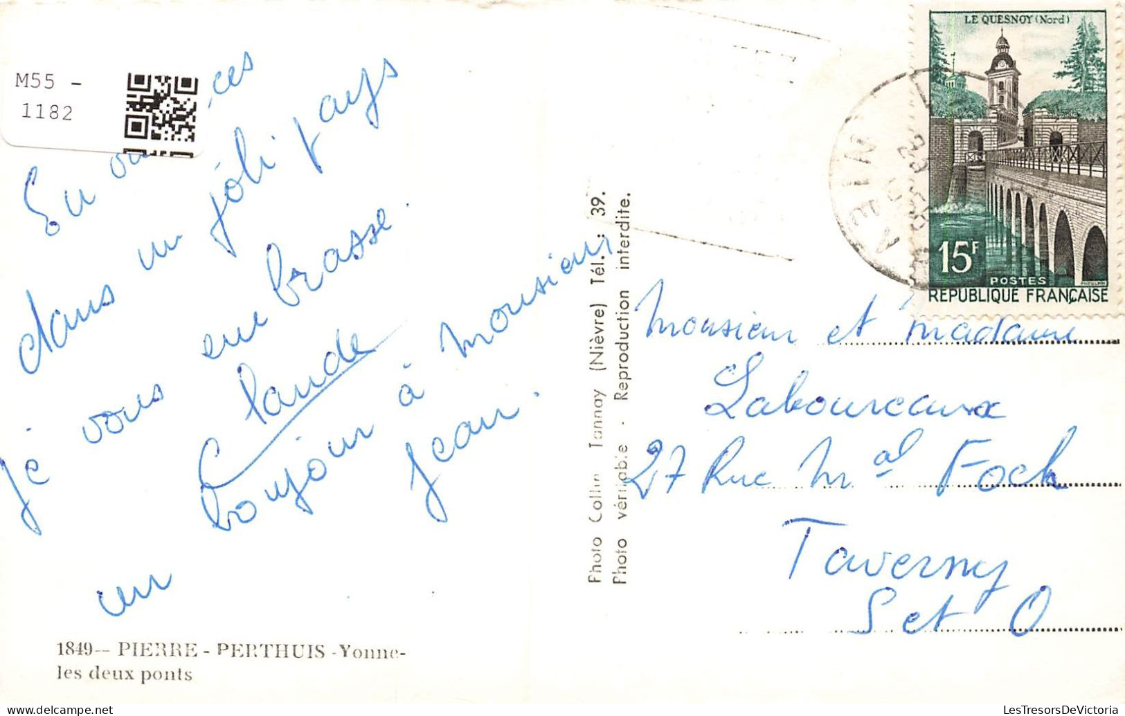 FRANCE - Pierre Perthuis - Vue Sur Les Deux Ponts -  Carte Postale Ancienne - Sonstige & Ohne Zuordnung
