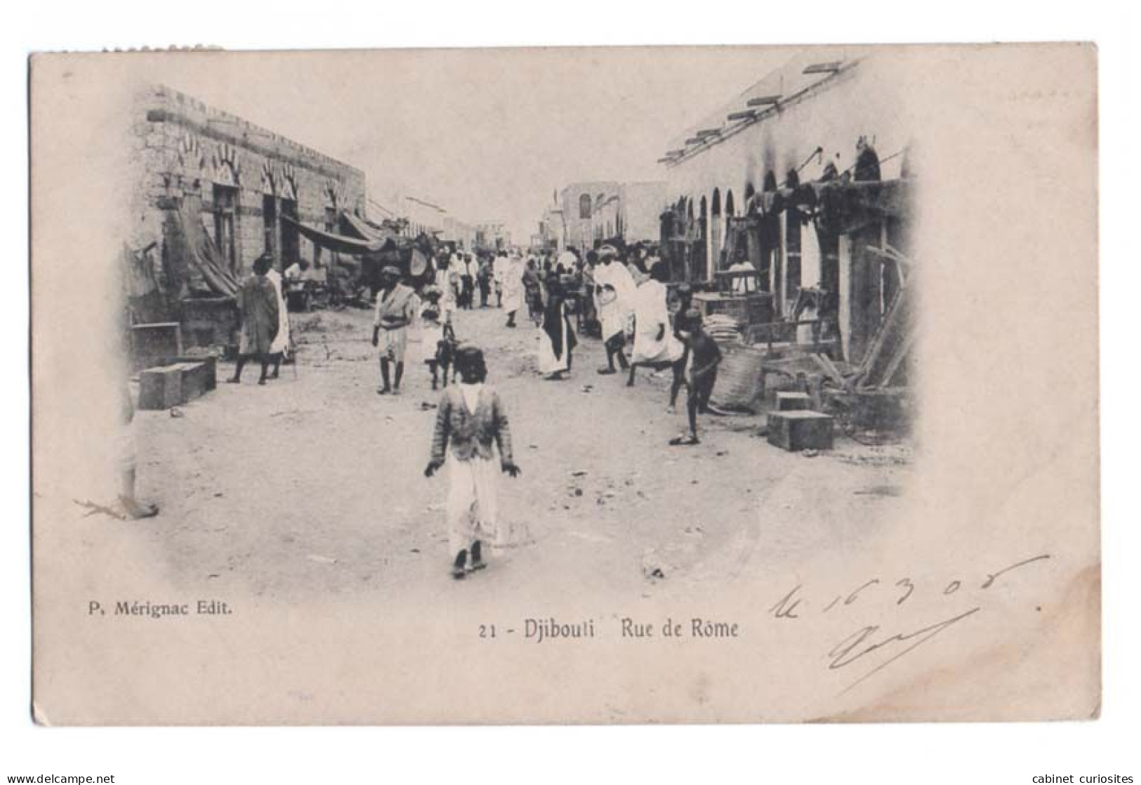 DJIBOUTI - 1906 - Rue De Rome - Animée - Cachet Et Timbre COTE FRANCAISE DES SOMALIS - Dschibuti