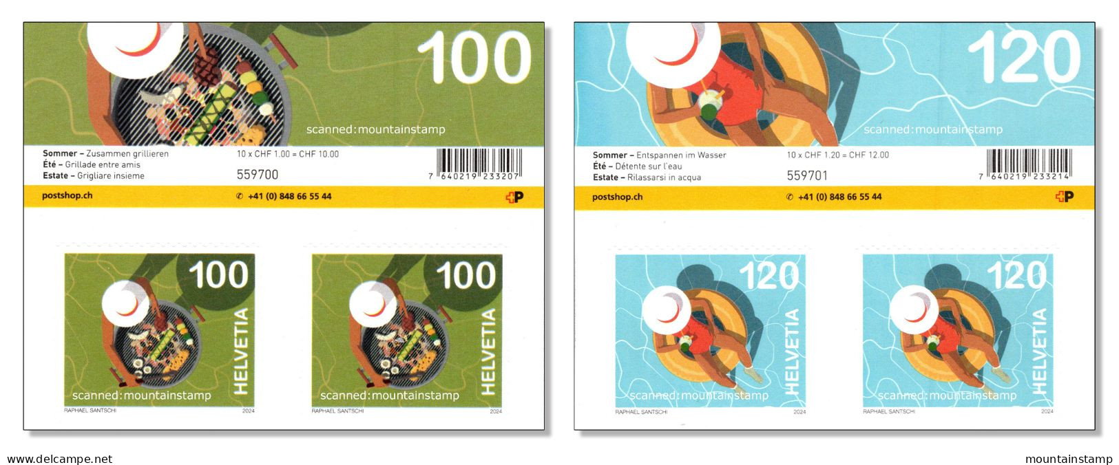 Switzerland 2024 (2/24) Sommerzeit - Été - Estate - Summe - Grillieren - MNH ** Barecodet MNH ** - Unused Stamps