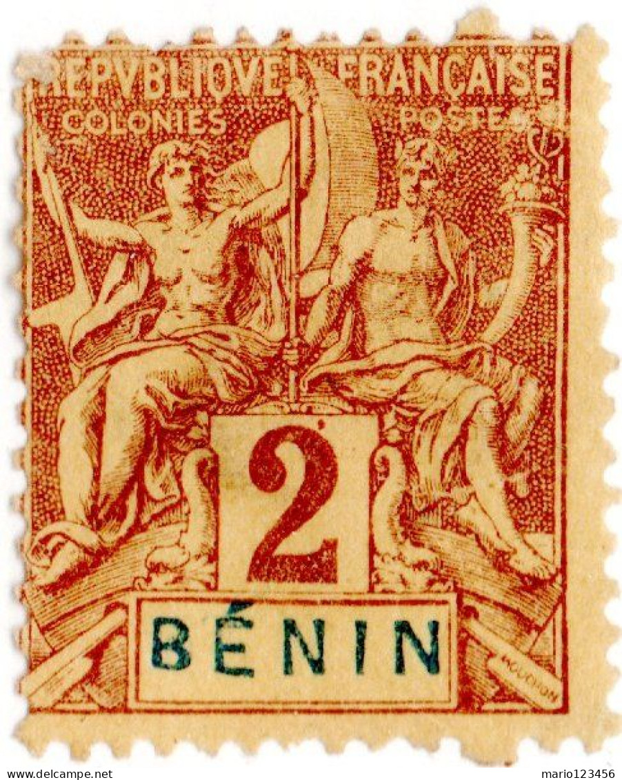 BENIN, NAVIGAZIONE E COMMERCIO, TIPO “GROUPE”, 2 C., 1894, FRANCOBOLLI NUOVI (MLH*) Scott:BJ 34, Yt:BJ 34 - Ungebraucht