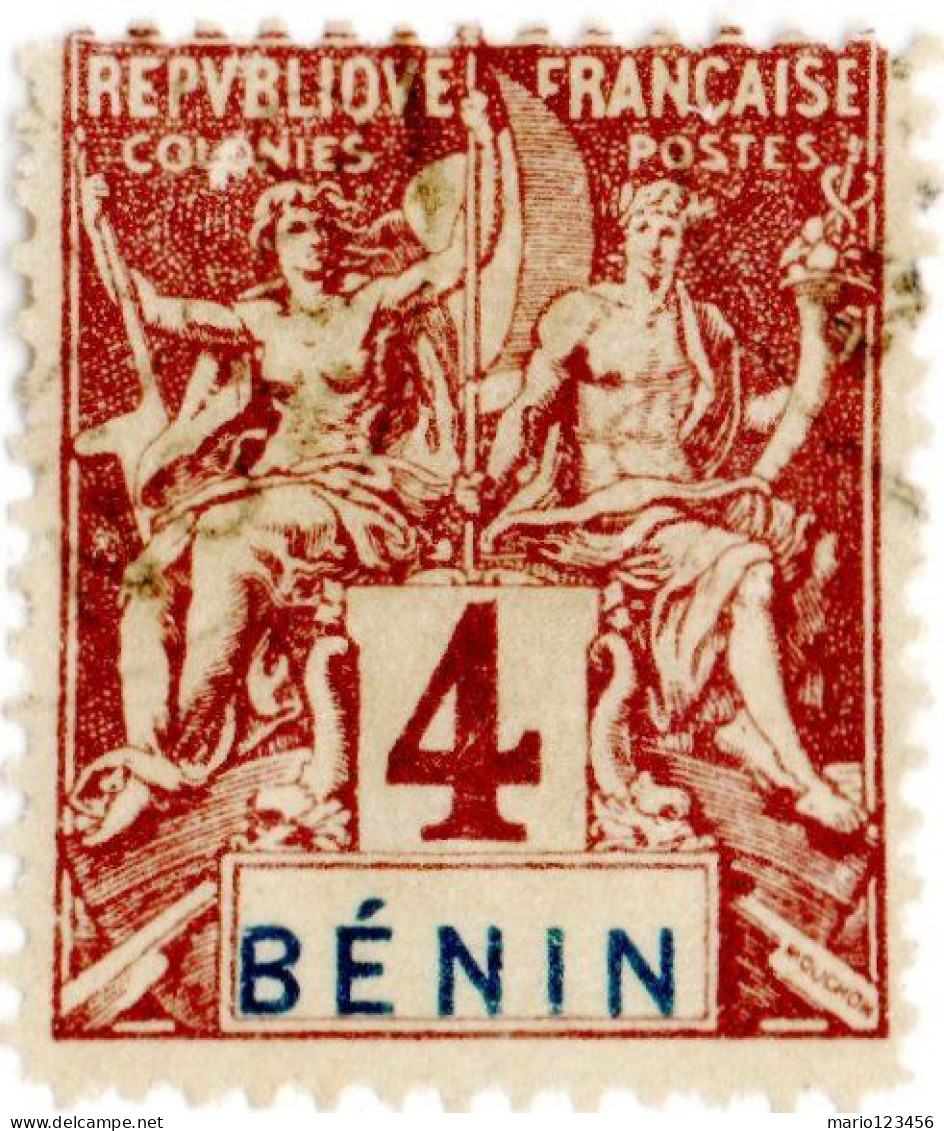 BENIN, NAVIGAZIONE E COMMERCIO, TIPO “GROUPE”, 4 C., 1894, FRANCOBOLLI NUOVI (MLH*) Scott:BJ 35, Yt:BJ 35 - Nuovi