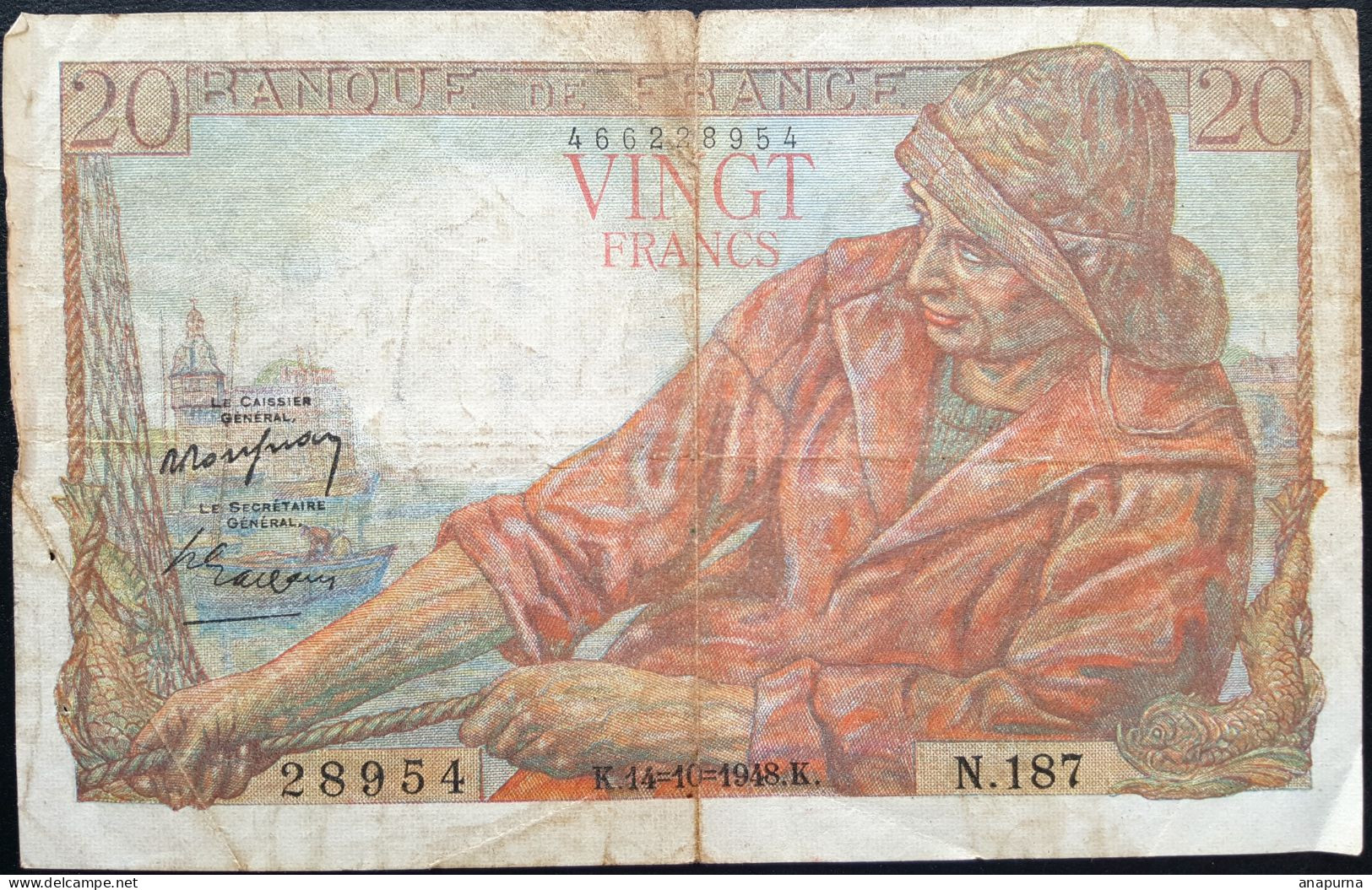 20 Francs PÊCHEUR FRANCE 1948 13.13 - 20 F 1942-1950 ''Pêcheur''