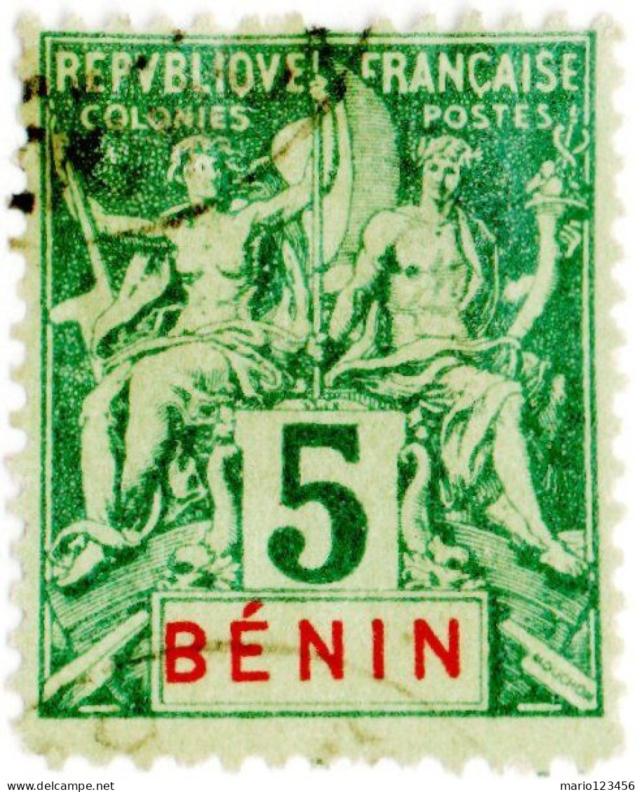 BENIN, NAVIGAZIONE E COMMERCIO, TIPO “GROUPE”, 5 C., 1894, FRANCOBOLLI NUOVI (MLH*) Scott:BJ 36, Yt:BJ 36 - Ongebruikt