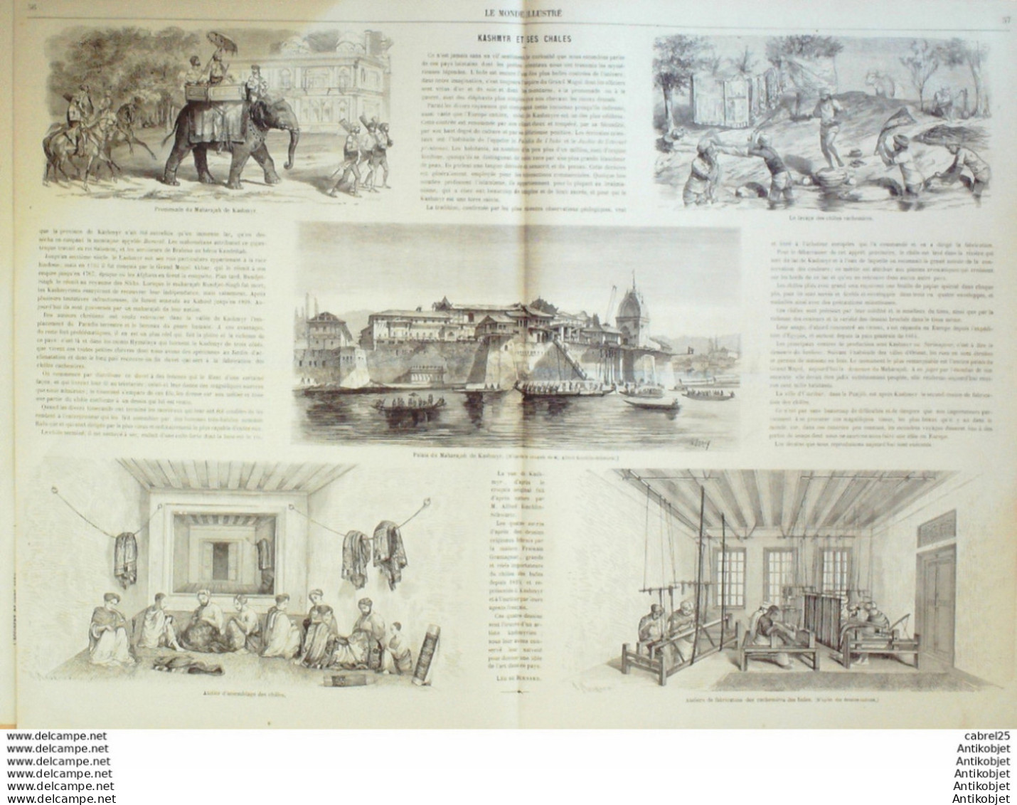 Le Monde Illustré 1867 N°511 Autriche Tyrol Park Inde Kashmyr Algérie Blidah El Afroun Aix (13) Quinson (83) - 1850 - 1899