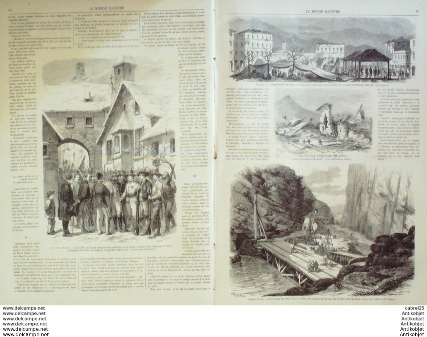 Le Monde Illustré 1867 N°511 Autriche Tyrol Park Inde Kashmyr Algérie Blidah El Afroun Aix (13) Quinson (83) - 1850 - 1899