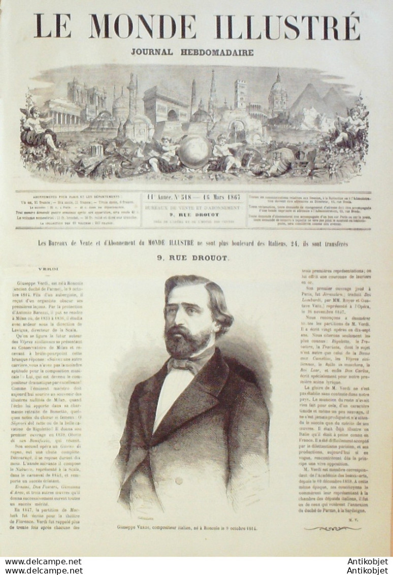 Le Monde Illustré 1867 N°518 Etats-Unis Port De Charleston Viet-Nam Khon-Hoa - 1850 - 1899