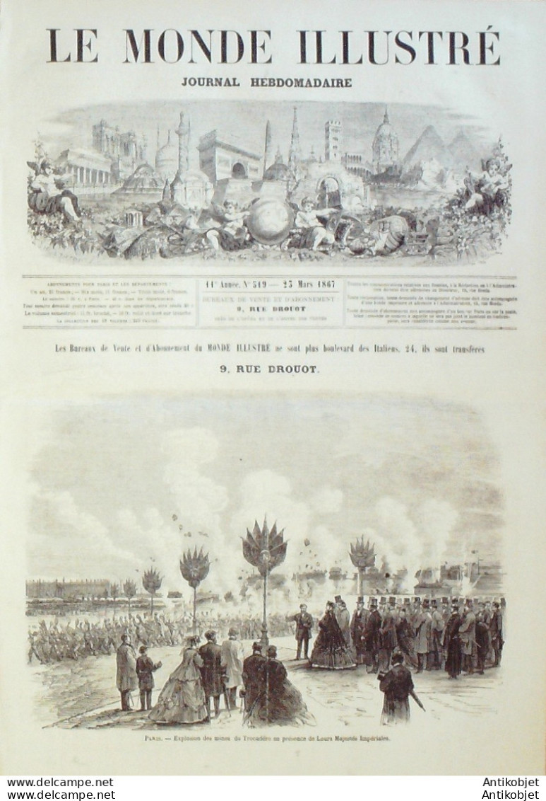 Le Monde Illustré 1867 N°519 Belgique Anvers Irlande Dublin Montjoy Troyes (10) - 1850 - 1899
