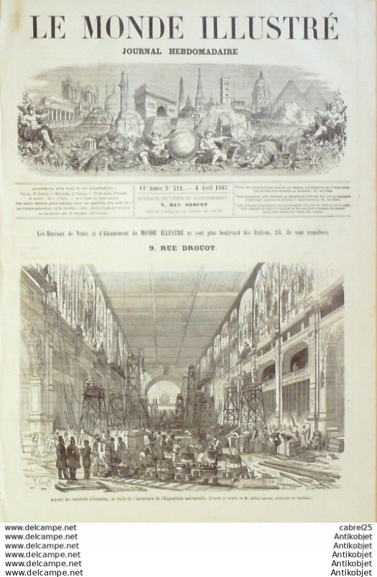 Le Monde illustré 1867 n°520 St Domingue Santo Domingo Italie Riva lac de Garde