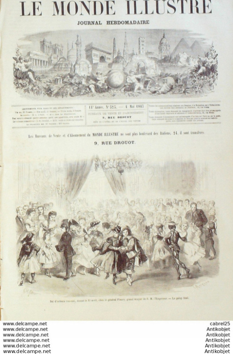 Le Monde Illustré 1867 N°525 Buttes Chaumont Angleterre South Eastern Railway Viet Nam Saigon - 1850 - 1899