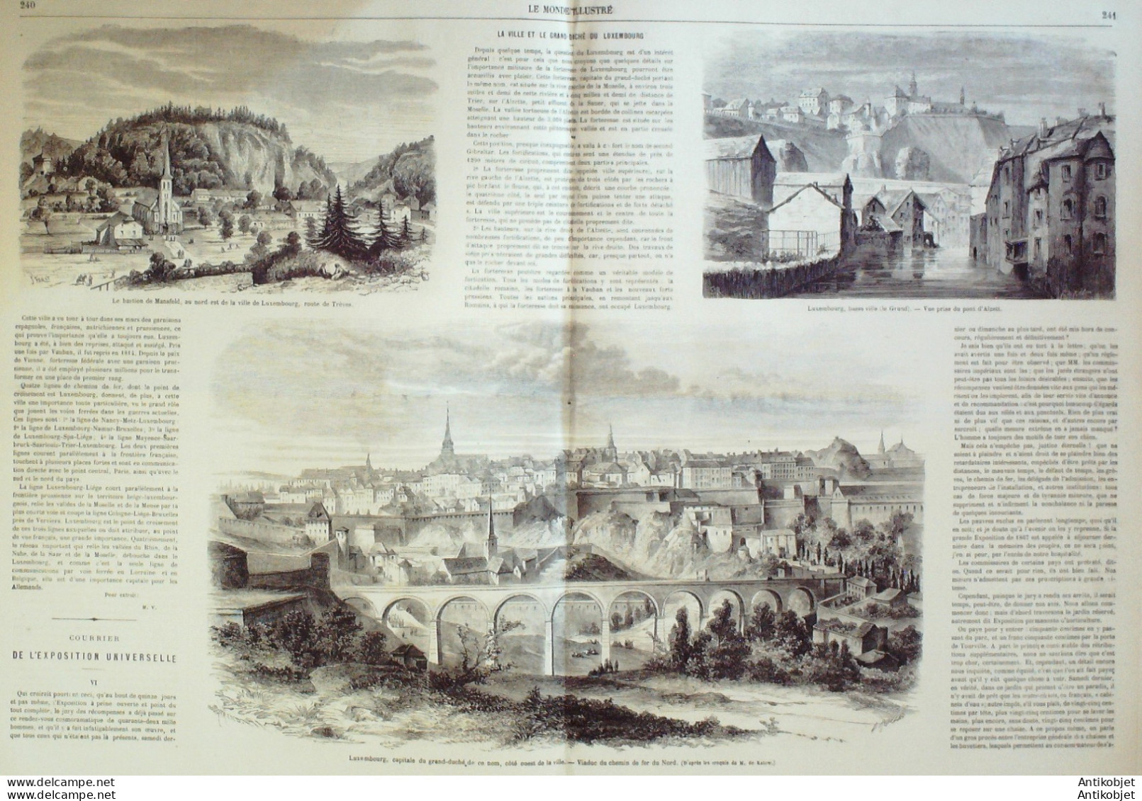 Le Monde illustré 1867 n°523 Ligny-En-Barrois (55) Grand Duché Du Luxembourg Angleterre Treadmill 