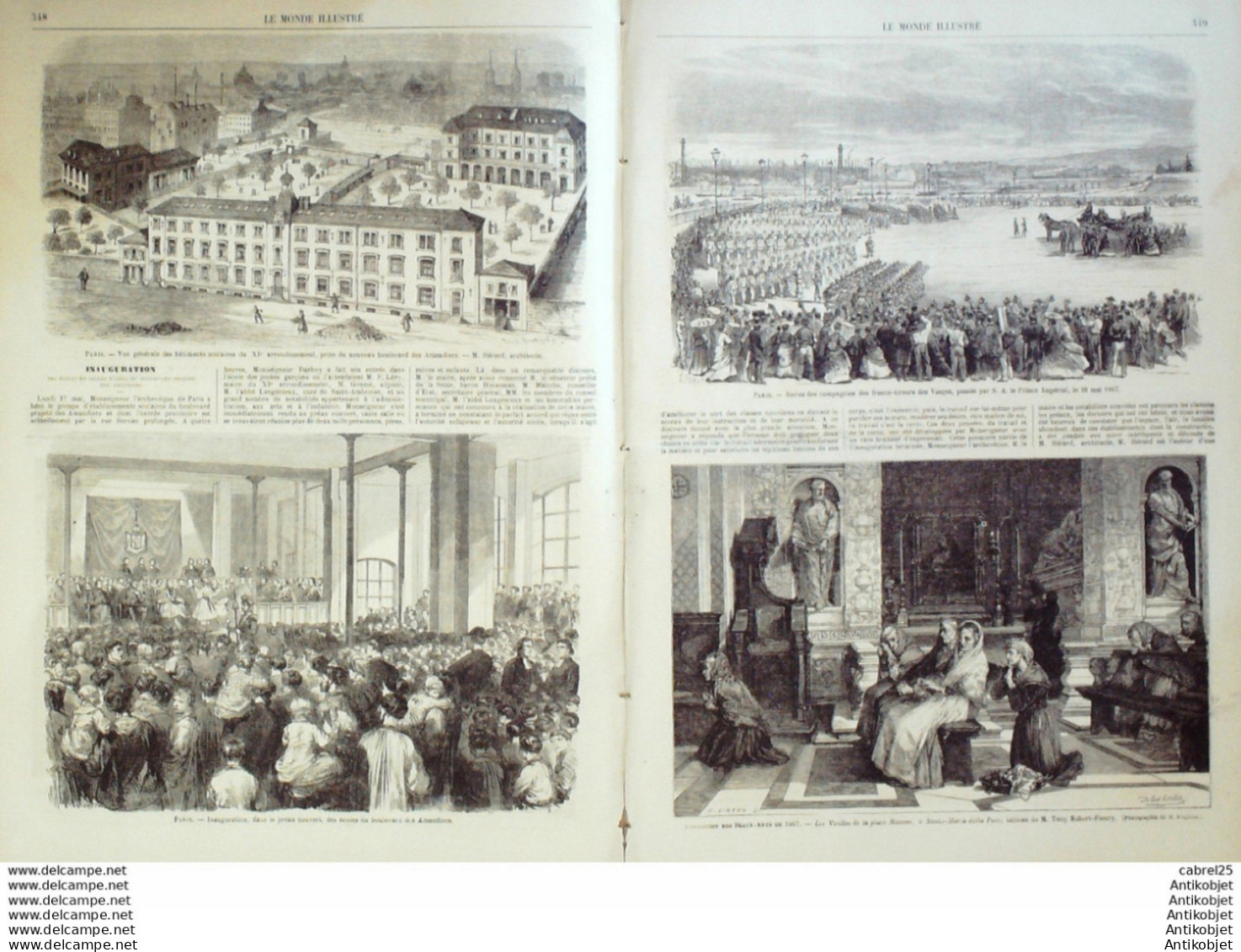 Le Monde Illustré 1867 N°530 Italie Santa Maria Della Pace Napoleon III Alexandre II - 1850 - 1899