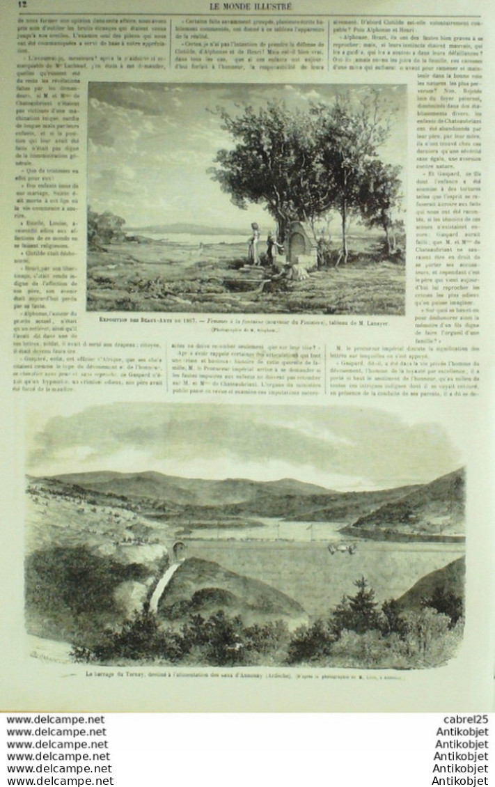 Le Monde Illustré 1867 N°534 Hongrie Pesth Empereur D'autriche Annonay (07) Ternay (69) - 1850 - 1899