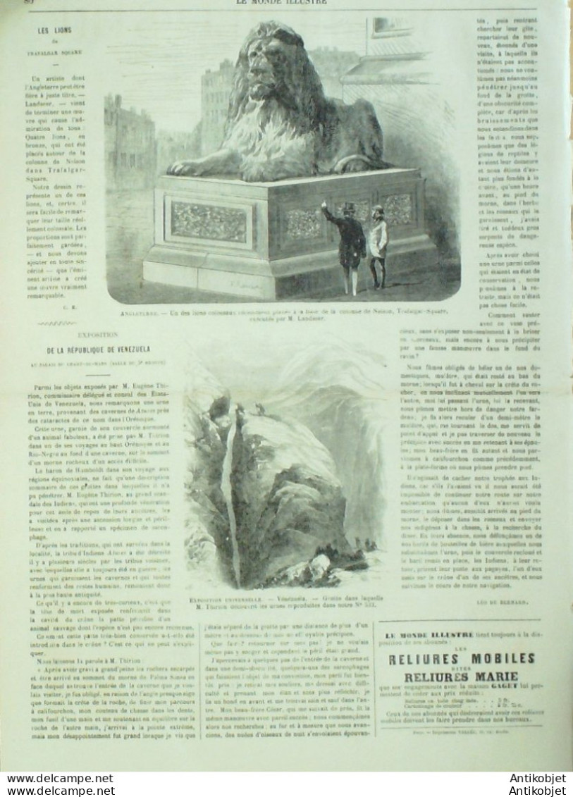 Le Monde Illustré 1867 N°538 Angleterre Wimbledon Trafalgar-Square Barnsley Pierrefonds (60) - 1850 - 1899