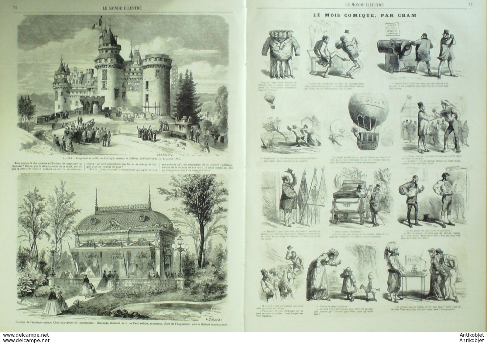 Le Monde Illustré 1867 N°538 Angleterre Wimbledon Trafalgar-Square Barnsley Pierrefonds (60) - 1850 - 1899