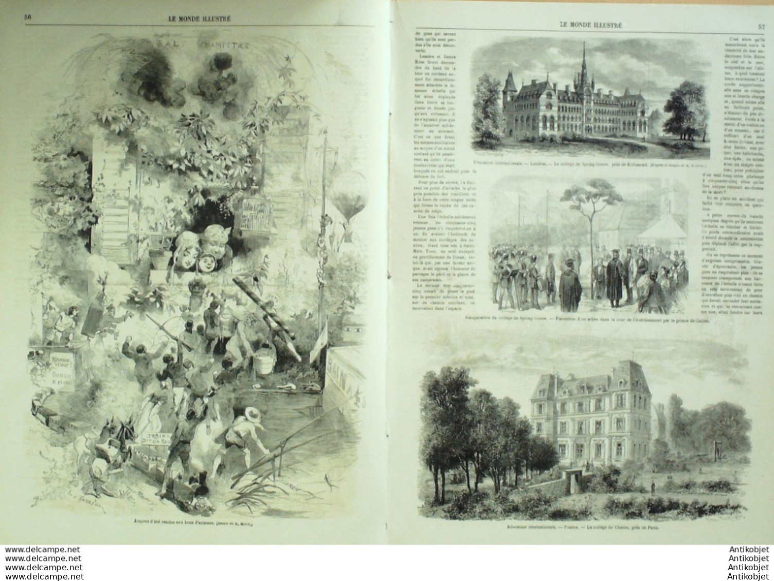 Le Monde Illustré 1867 N°537 Pays Bas Hanovre Peaux Rouges Soudan Tombouktou Chatou (78) - 1850 - 1899