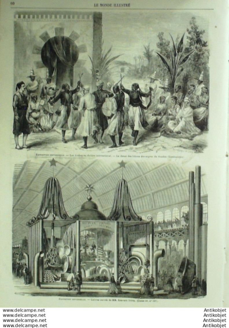 Le Monde Illustré 1867 N°537 Pays Bas Hanovre Peaux Rouges Soudan Tombouktou Chatou (78) - 1850 - 1899