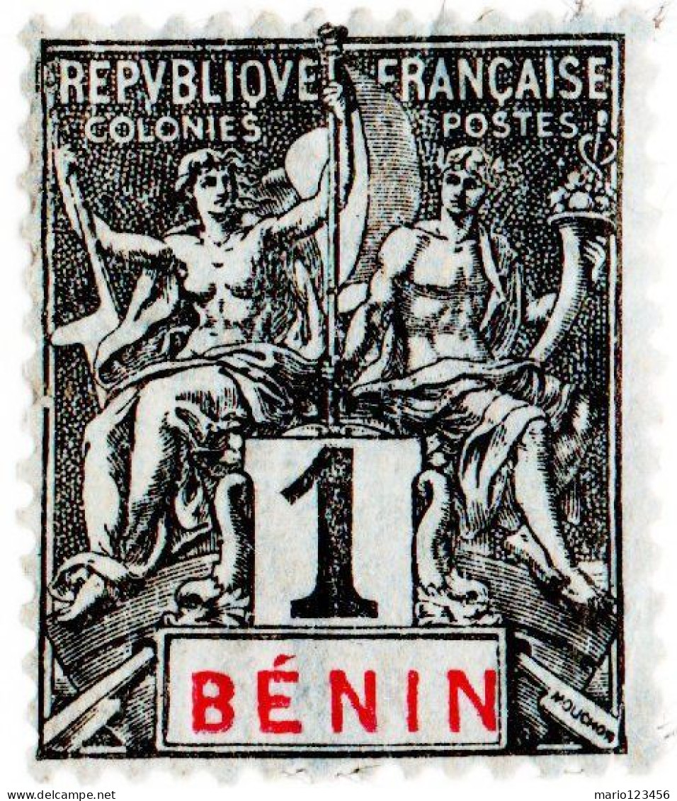 BENIN, NAVIGAZIONE E COMMERCIO, TIPO “GROUPE”, 1 C., 1894, FRANCOBOLLI NUOVI (MLH*) Scott:BJ 33, Yt:BJ 33 - Neufs