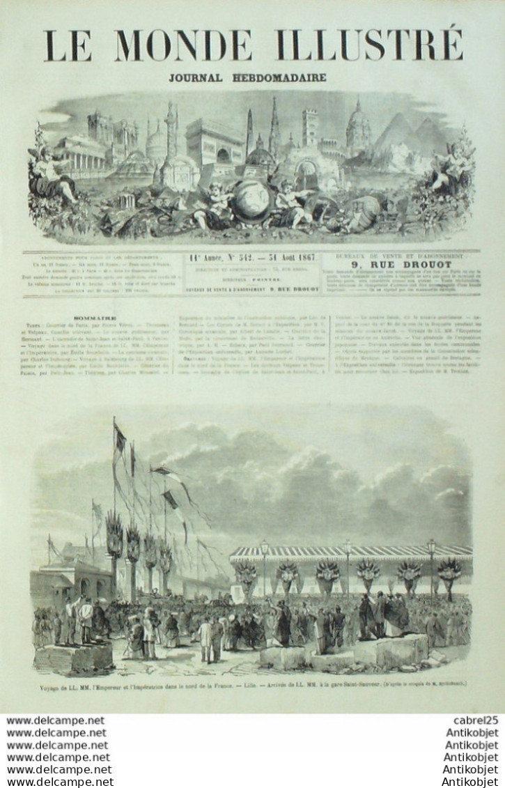 Le Monde Illustré 1867 N°542 Italie Venise Prison La Roquette Autriche Hellbrunn Mexique - 1850 - 1899