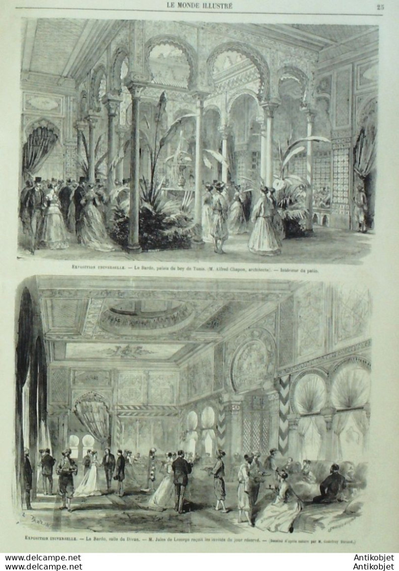 Le Monde Illustré 1867 N°535 Cherbourg (50) Algérie Alger Châtelard En Bauge (73) Le Havre (76) La Heve - 1850 - 1899