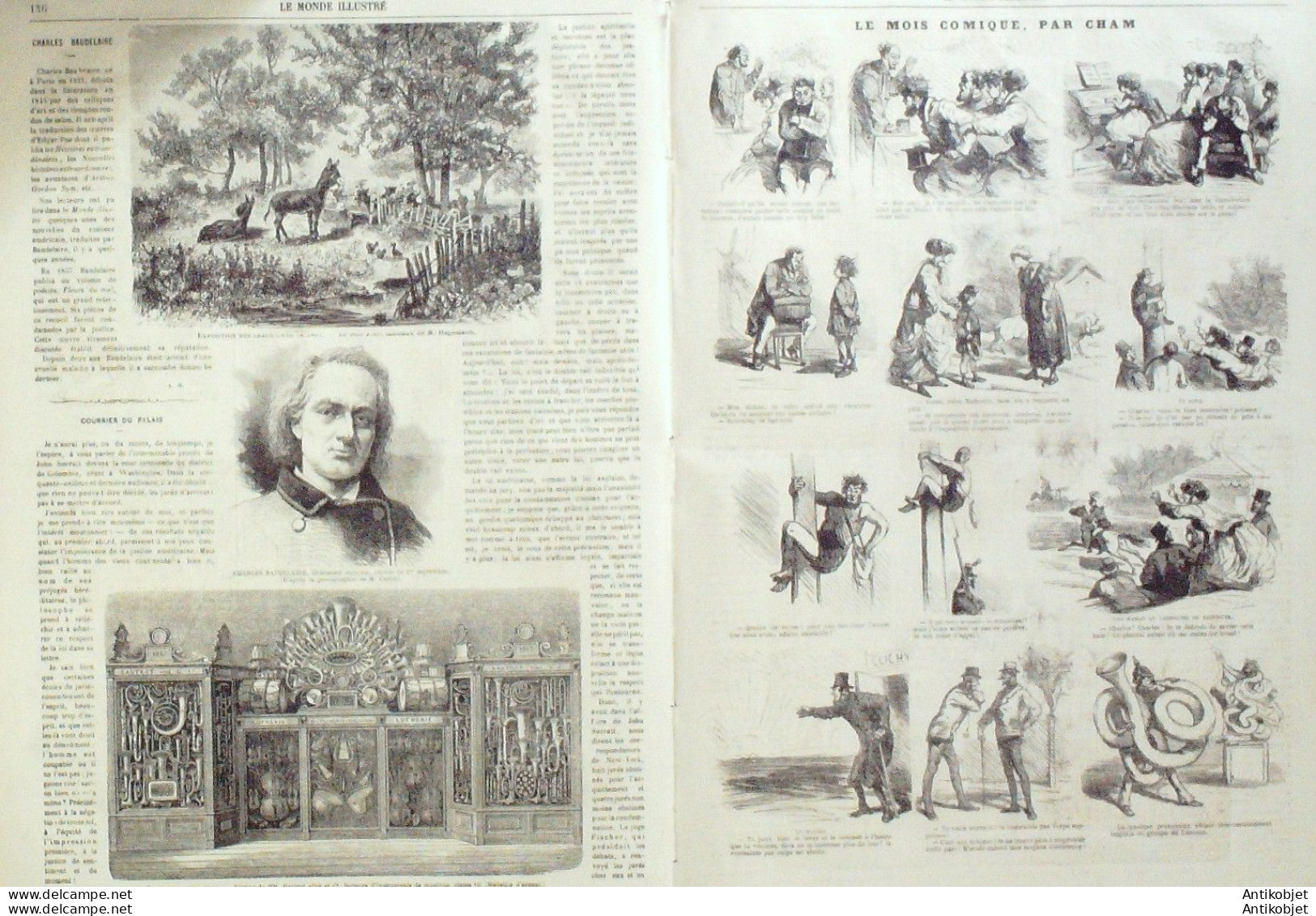 Le Monde Illustré 1867 N°543 Arras (62) Charles Baudelaire Nantes (44) Place Sainte-Croix - 1850 - 1899