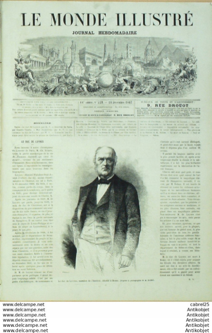 Le Monde Illustré 1867 N°559 Chevreuse (60) Angleterre Londres Clarkenwel Orléans (45) Dampierre (39) - 1850 - 1899