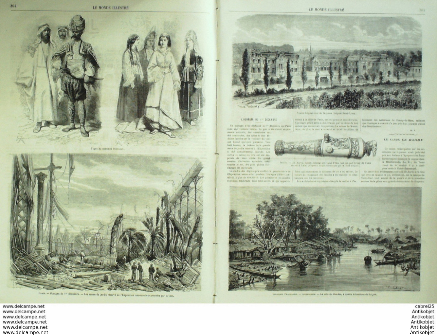 Le Monde Illustré 1867 N°557 Halles Aux Draps Viet Nam Cho Leu Saigon Bayonne (64) - 1850 - 1899