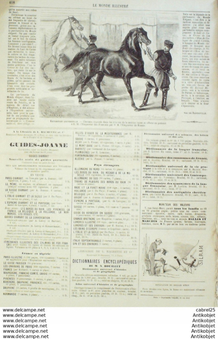 Le Monde Illustré 1867 N°553 Italie Viterbe Civita Vecchia Passo Corese Algérie Oran Calais Douvres (62) - 1850 - 1899