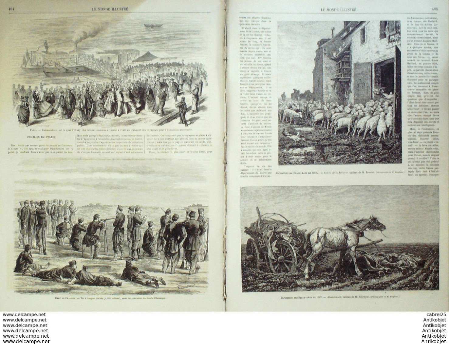 Le Monde Illustré 1867 N°553 Italie Viterbe Civita Vecchia Passo Corese Algérie Oran Calais Douvres (62) - 1850 - 1899