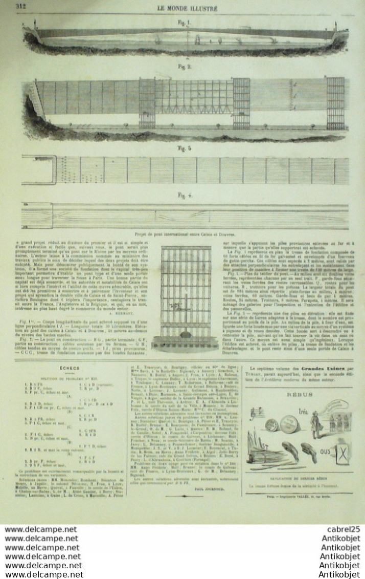 Le Monde illustré 1867 n°553 Italie Viterbe Civita Vecchia Passo Corese Algérie Oran Calais Douvres (62)