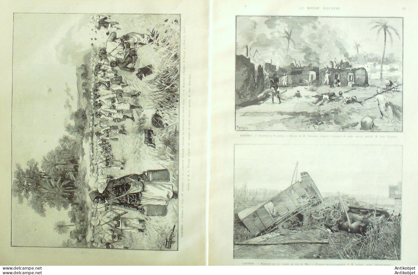 Le Monde Illustré 1893 N°1867 Dahomey Poguessa Coto Castres (81) Tenue De Dragon - 1850 - 1899