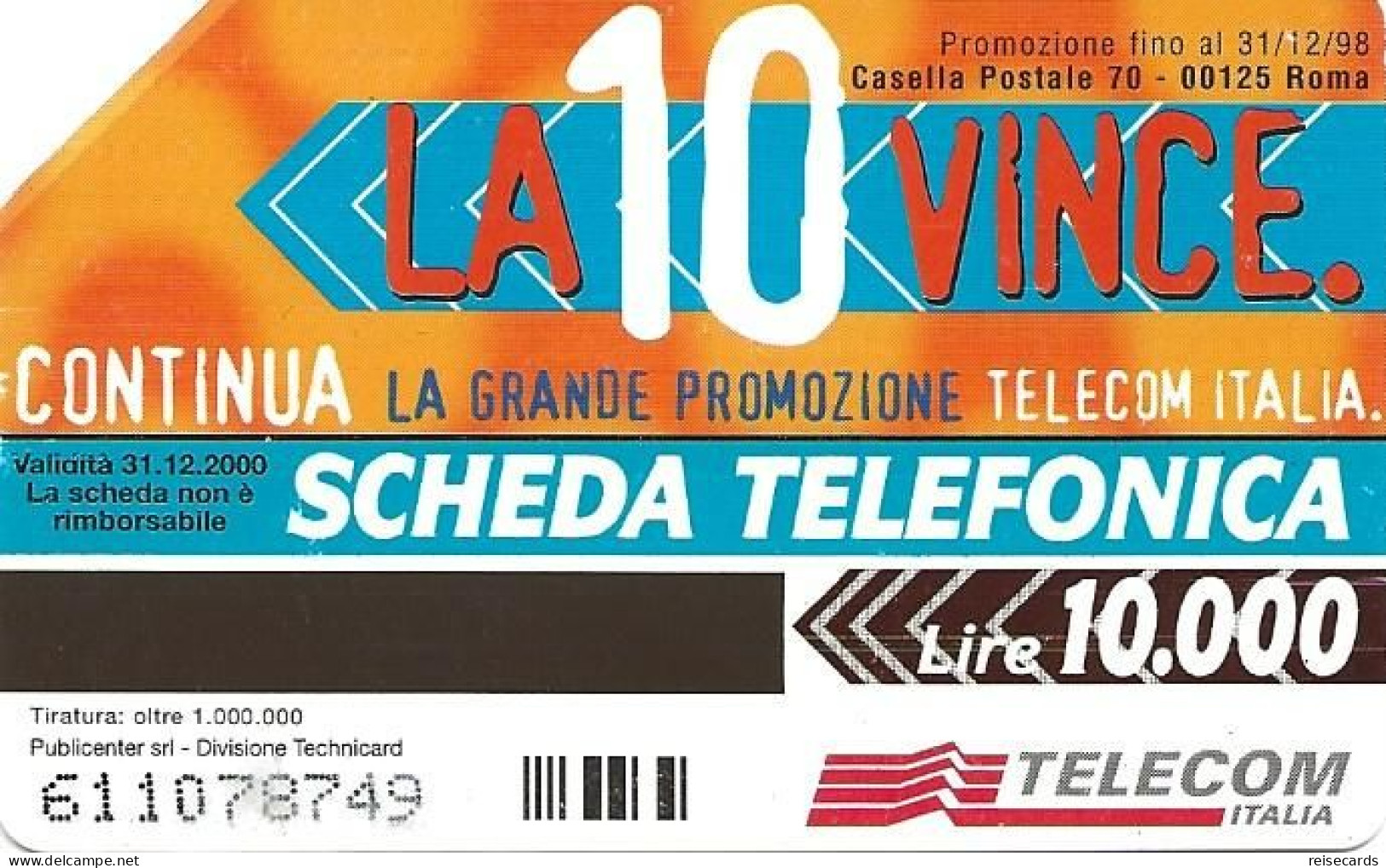 Italy: Telecom Italia - La 10 Vince, Scooter - Openbare Reclame