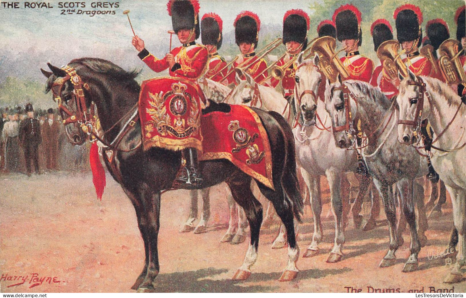 ROYAUME-UNI - The Royal Scots Greys - 2nd Dragoons - The Drums And Band - Carte Postale Ancienne - Sonstige & Ohne Zuordnung
