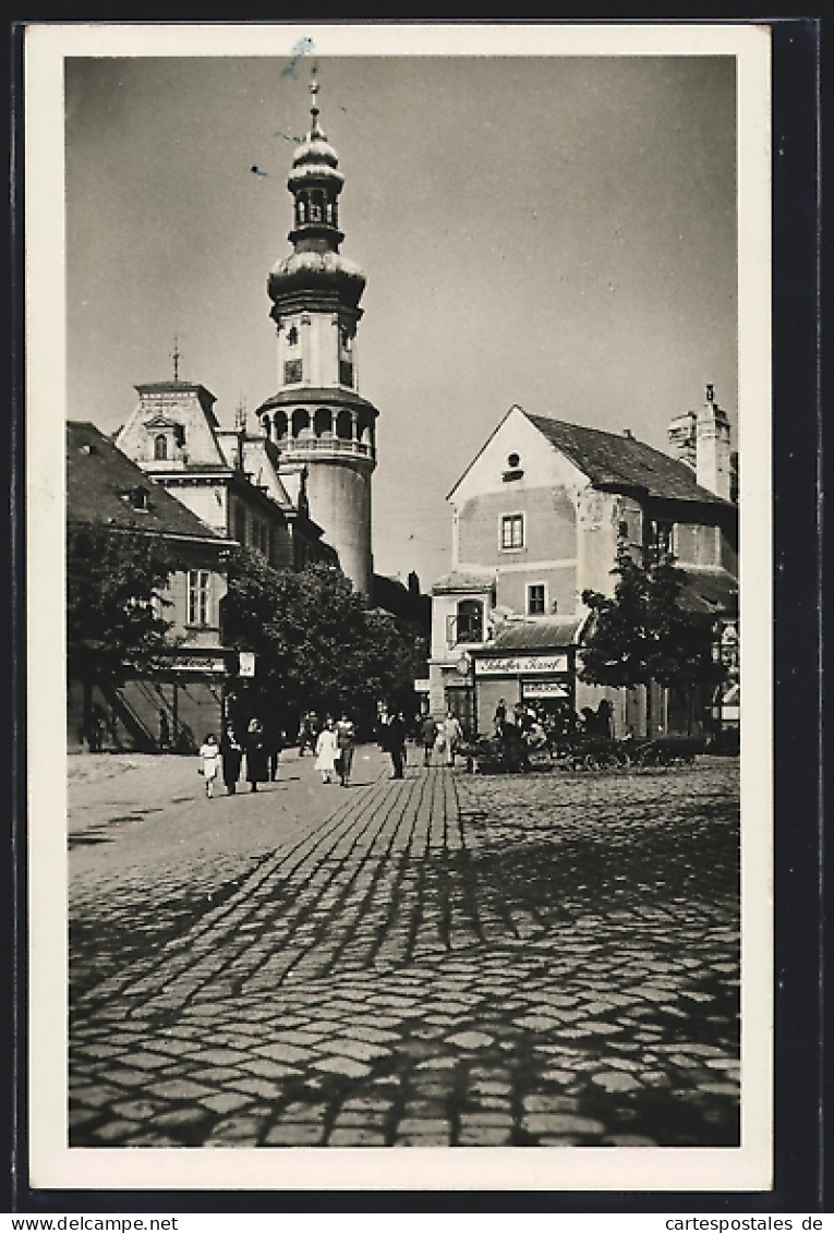 AK Sopron, Grabenrunde Mit Rathausturm  - Ungarn