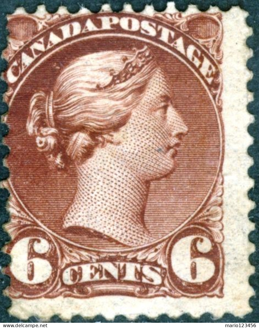 CANADA, REGINA VITTORIA, 6 C., 1890, FRANCOBOLLI NUOVI (MLH*) Scott:CA 43, Sg:CA 108 - Unused Stamps