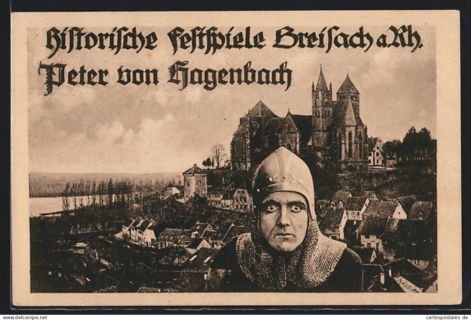 AK Breisach A. Rh., Peter Von Hagenbach In Ritterrüstung Vor Der Stadt, Historische Festspiele  - Breisach
