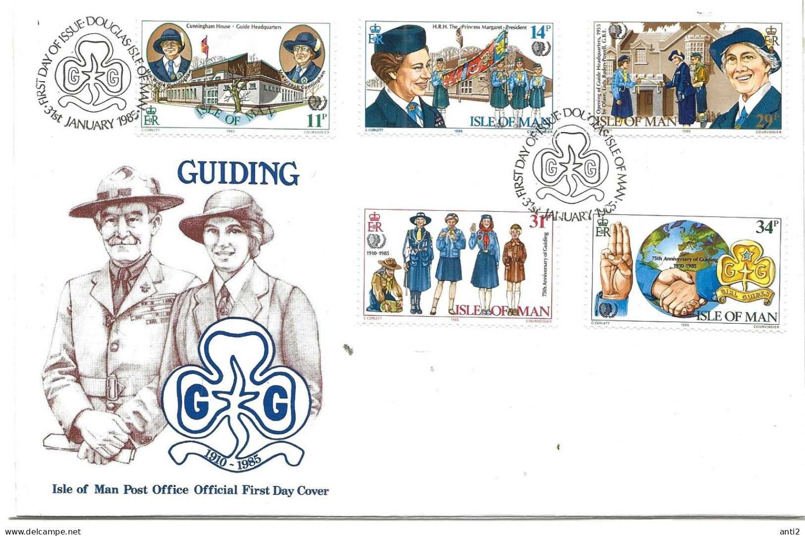 Isle Of Man 1985 Guiding, Girl Scouts,  Mi 272-276 FDC - Man (Ile De)