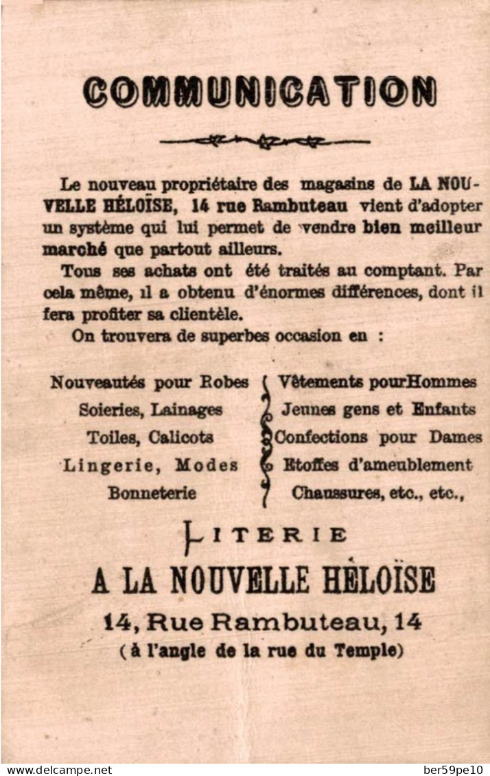 CHROMO A LA NOUVELLE HELOISE A PARIS LA GALANTERIE SOUS LOUIS XV - Sonstige & Ohne Zuordnung