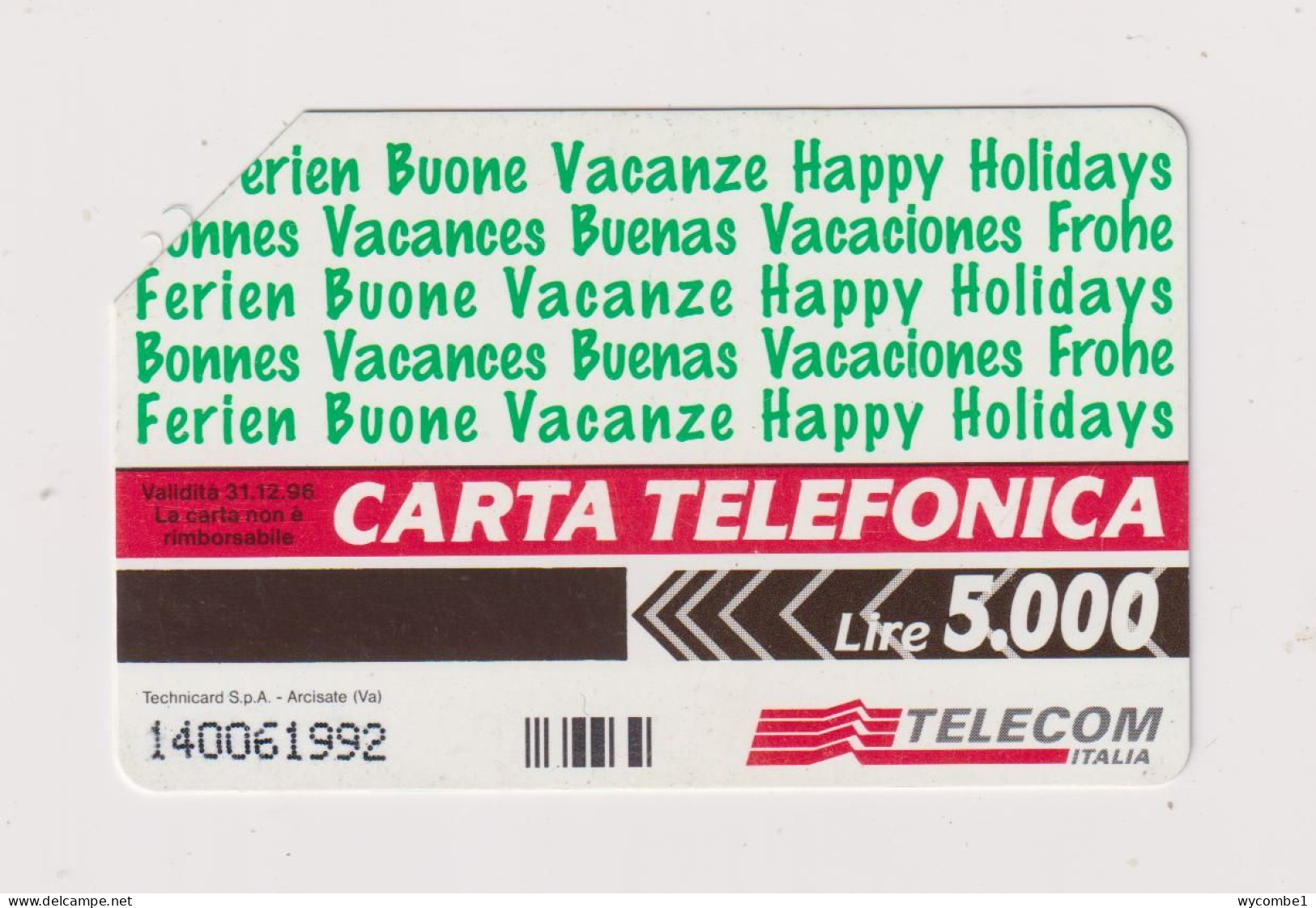 ITALY -   Holiday On Line Urmet  Phonecard - Publiques Ordinaires