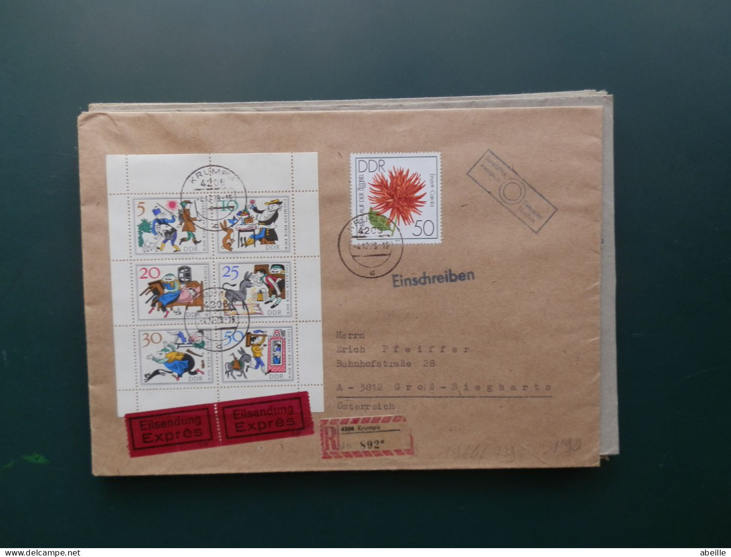 GROOT FORMAAT  LOT 22 /   LETTRE  DDR FEUILLET  1966 - 1950-1970