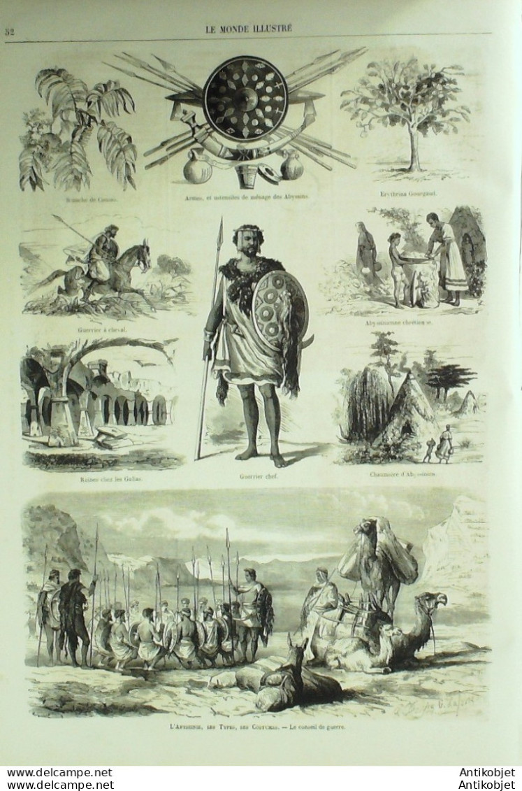 Le Monde Illustré 1868 N°563 Siam Palais Du Roi Abyssinie Types Landernau (29) Silésie Breslau - 1850 - 1899