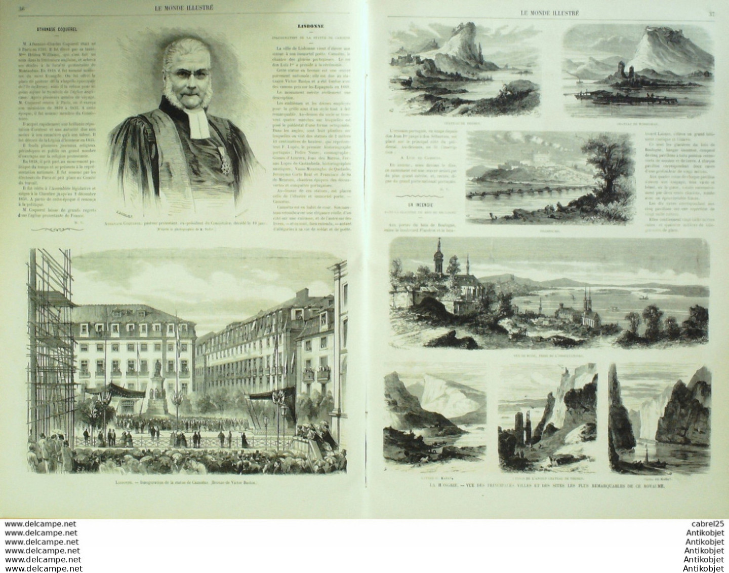 Le Monde Illustré 1868 N°562 Portugal Lisbonne Hongrie Kasan Bude Italie Rome Arras (62) - 1850 - 1899