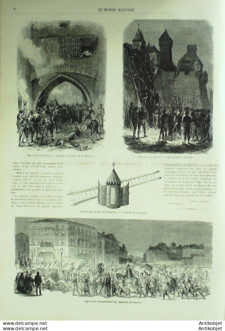 Le Monde Illustré 1868 N°560 Algérie Boghari Suisse Genève Montmartre Abyssinie Fékonda Cameroun Zoulla - 1850 - 1899