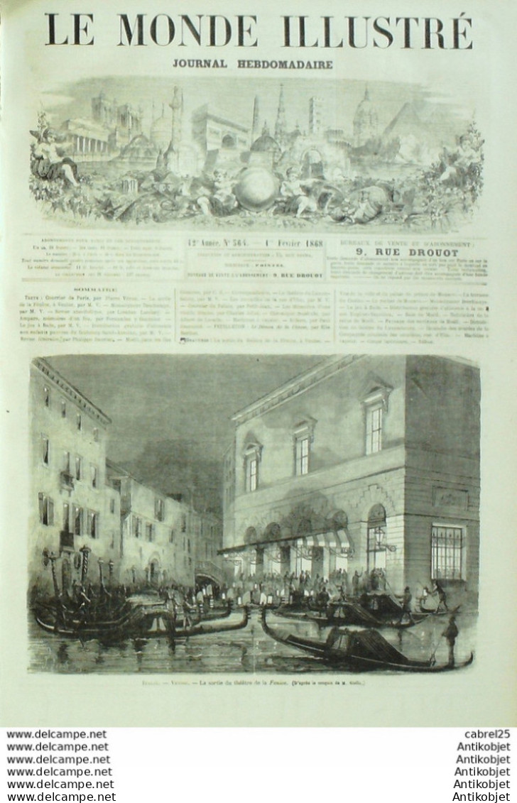 Le Monde Illustré 1868 N°564 Italie Venise Monaco (98) Allemagne Bade Ulm Comores - 1850 - 1899