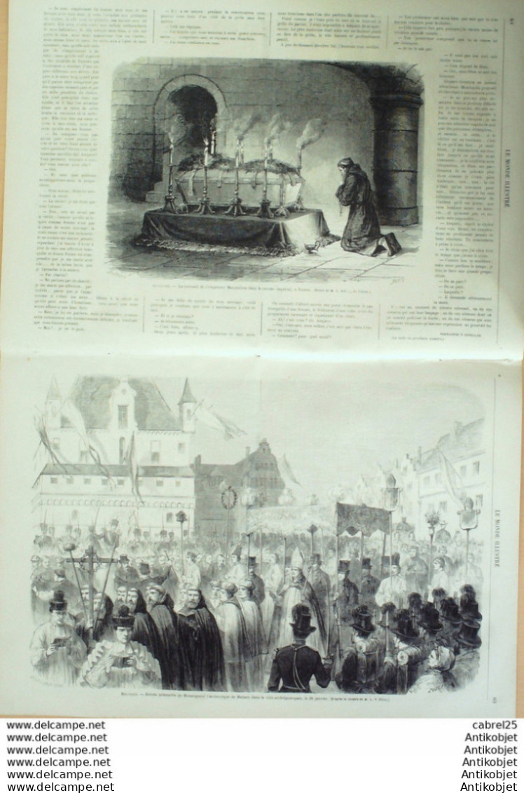 Le Monde Illustré 1868 N°565 Menton Roquebrune (06) Ethiopie Harraris Jeb El Feer Jérusalem Bethleem Inde Lucknow - 1850 - 1899