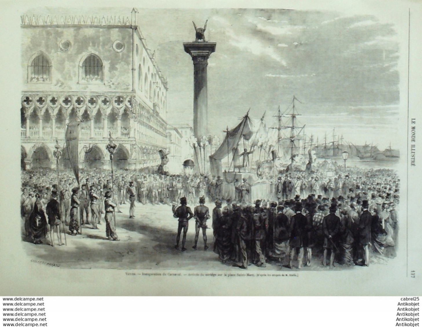 Le Monde Illustré 1868 N°568 Italie Venise Angleterre Londres Charing Cross Pérou Dinant (08) - 1850 - 1899